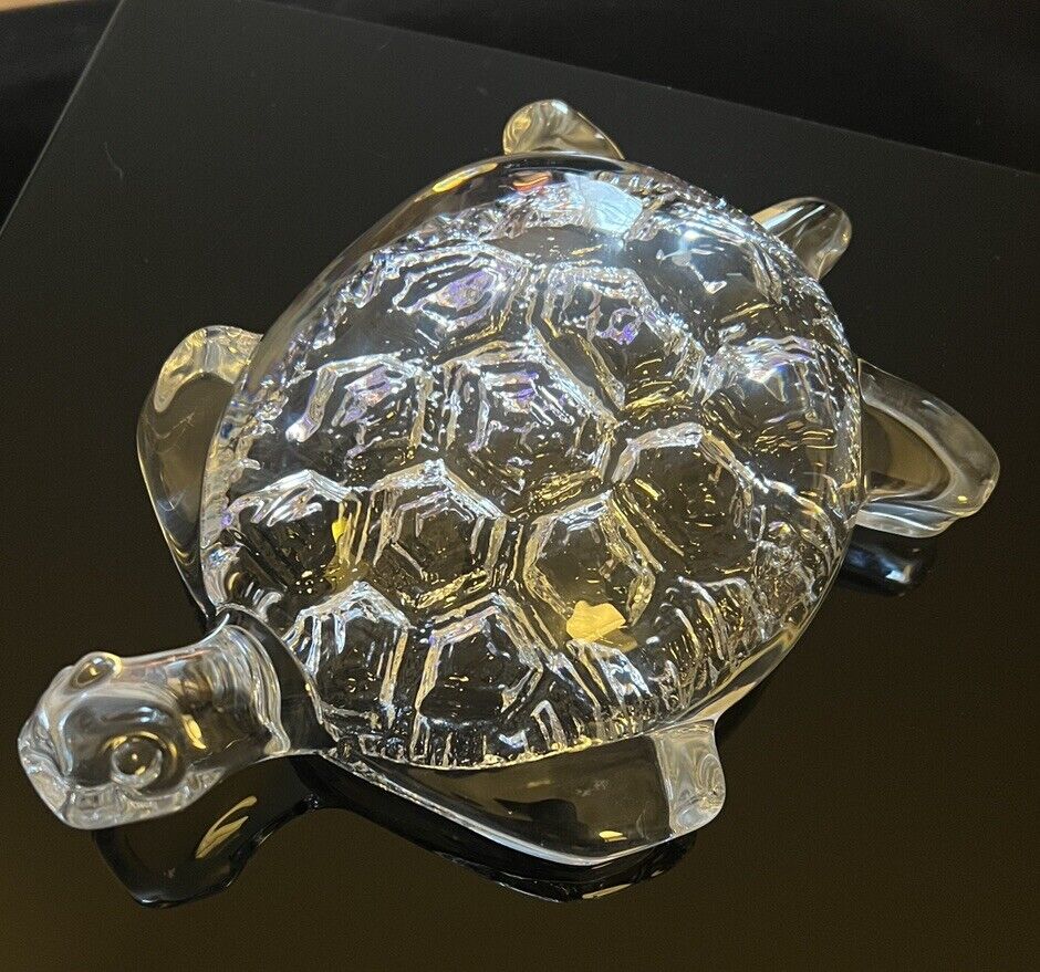 Daum Crystal turtle figurine