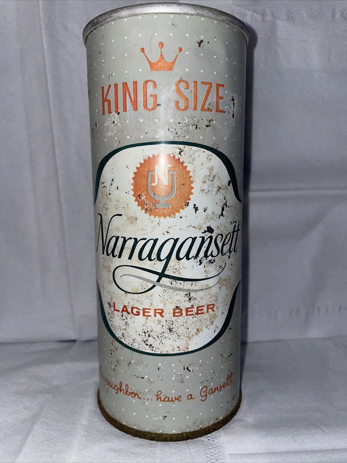 RARE VINTAGE 1959 KING SIZE NARRAGANSETT BEER  16 Oz RI