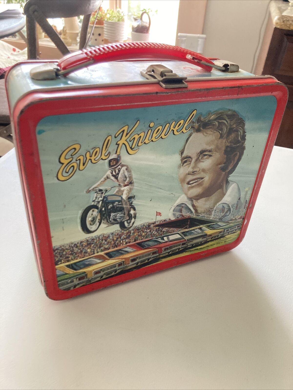 Vintage 1974 Aladdin Evel Knievel Lunchbox No Thermos