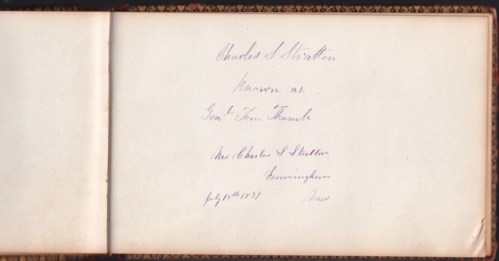General Tom Thumb Charles Stratton & wife SIGNED album page JSA LOA + PT Barnum