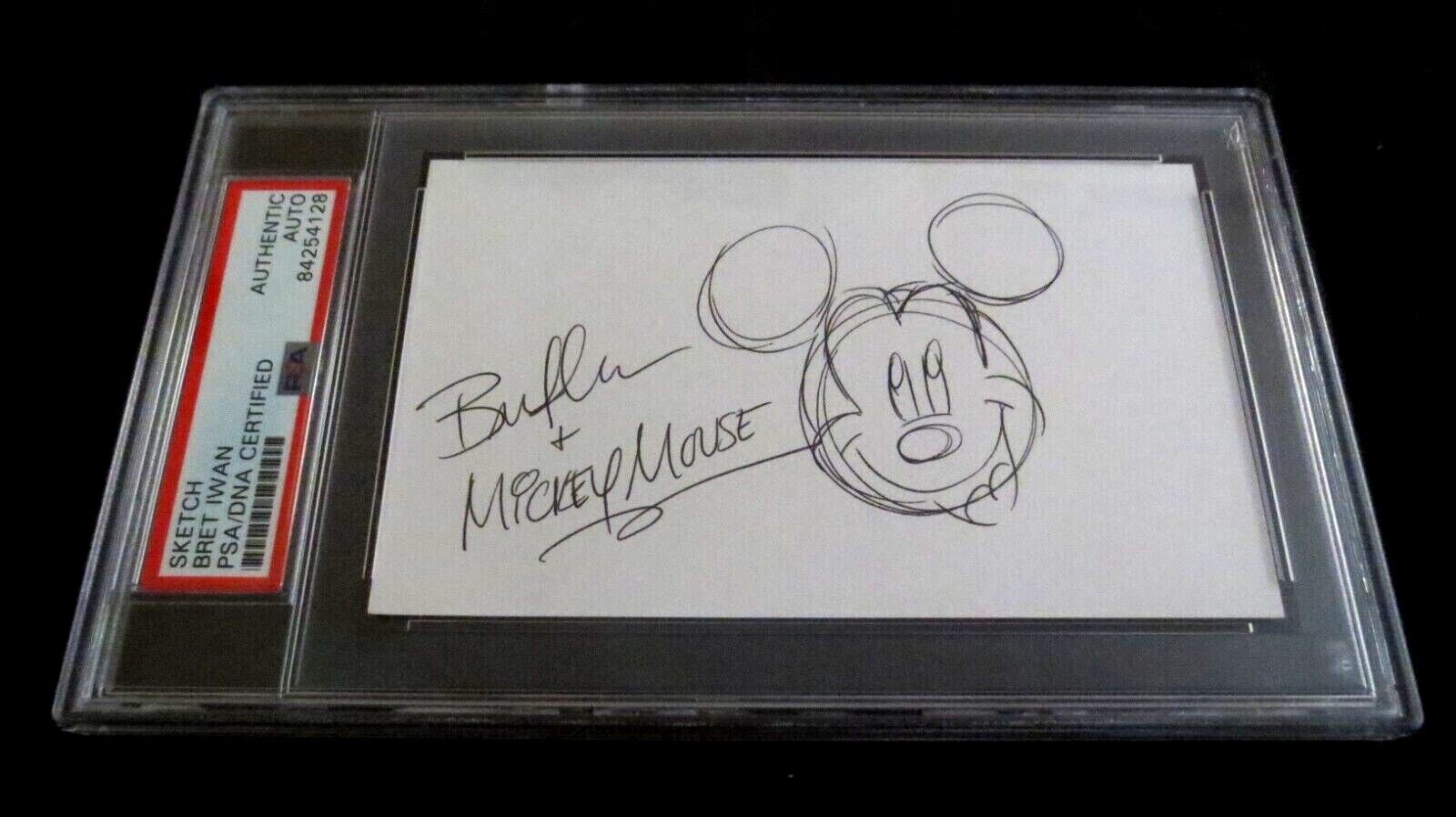 Bret Iwan voice of Mickey Mouse artist sketch signed autographed psa slabbed