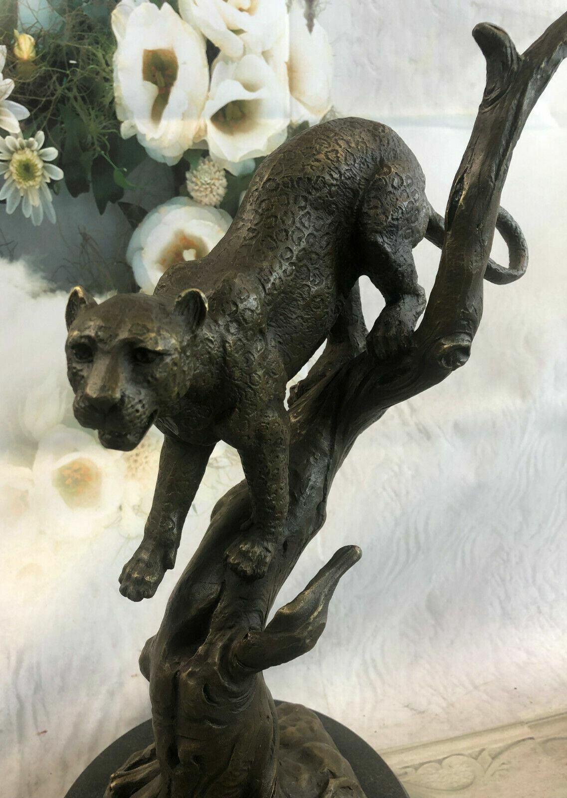 Sculpture Statue Large  Puma Cougar Panther Lion Outdoor Backyard 100% Bronze NR