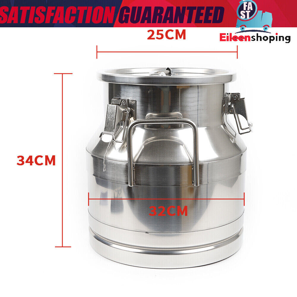 Stainless Steel Milk Pail Milk Can Bucket Storage Pail Material Transfer 20-60L