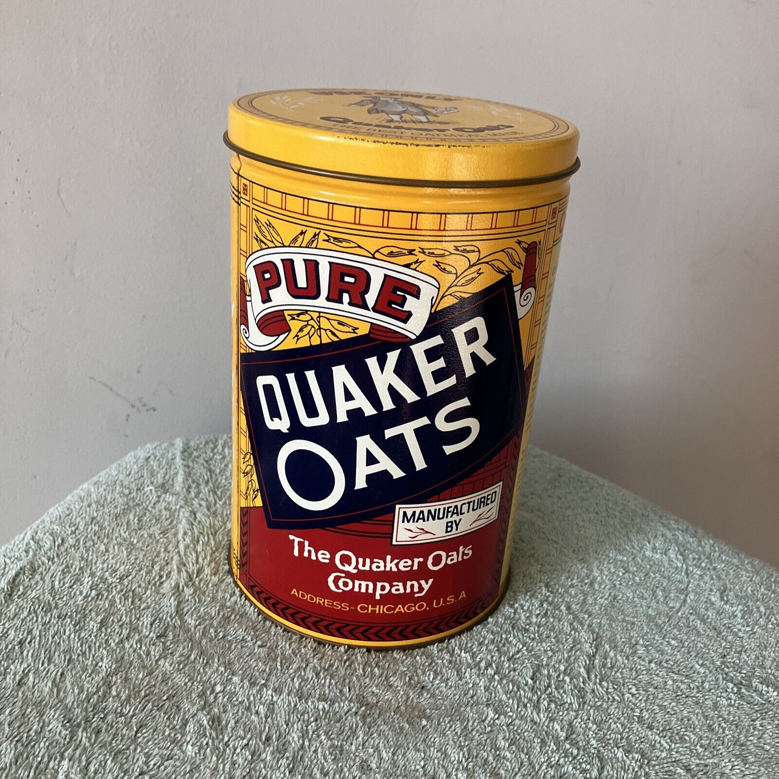 Vintage 1984 Pure Quaker Oats Collectible Can Tin