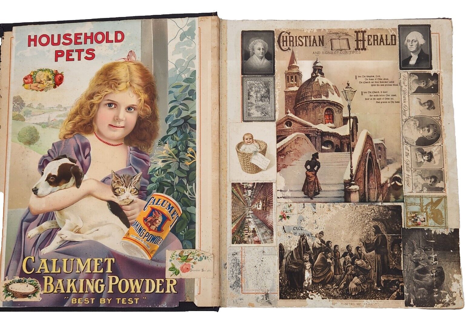 Antique Victorian Large Catalog Scrapbook Album Diecuts Advertising Trade Cards 