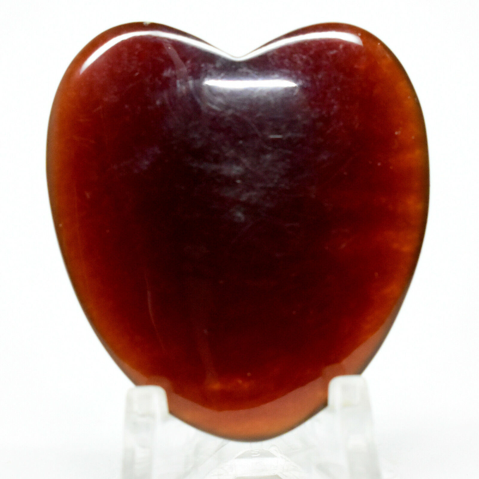 40ct Orange Blue Amber Heart Natural Mineral Sparkling Genuine Gemstone Indones.