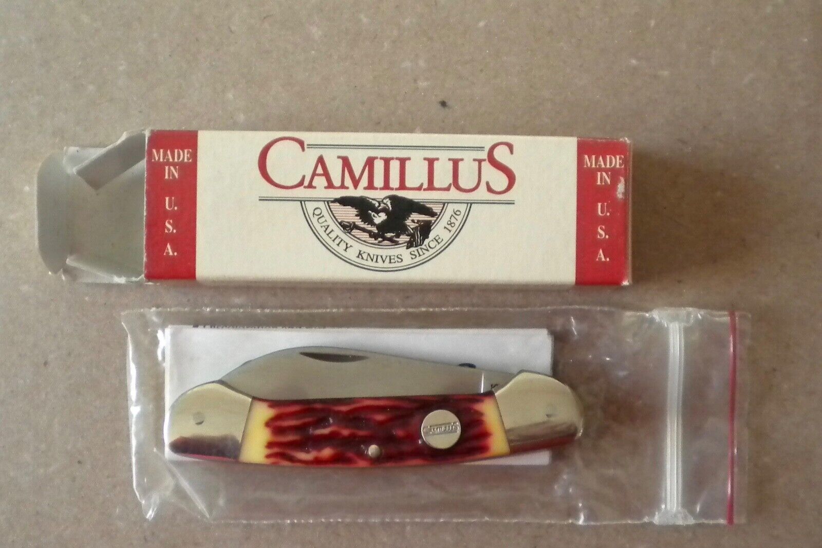 Camillus Canoe Pattern Pocket Knife in box USA used