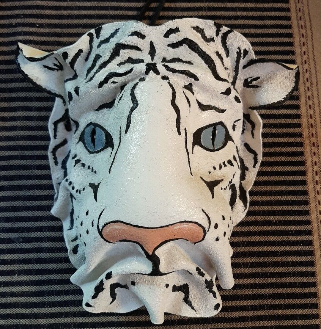 Vintage Hand Made in Maine USA 2000 Mask Leather Animal Masquerade Halloween 