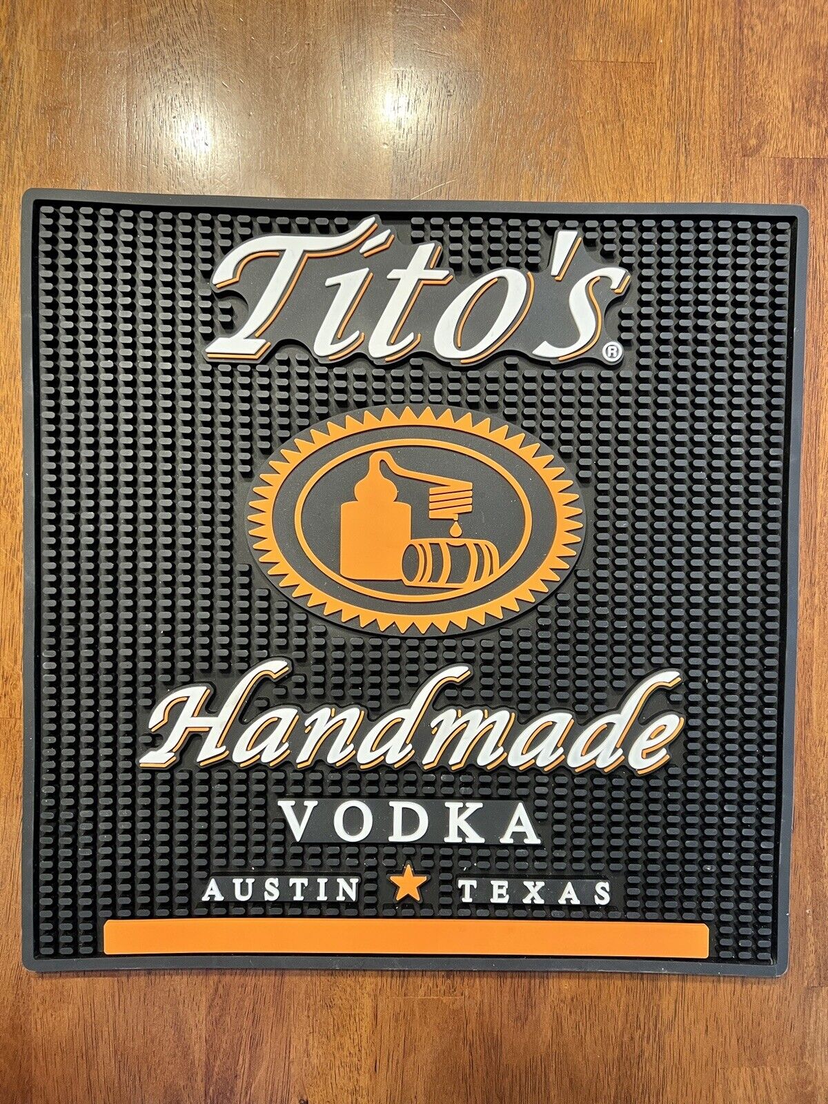 TITO’S Handmade Vodka Rubber Bar/Counter Drink Spill Mat 16”x16” Austin Texas