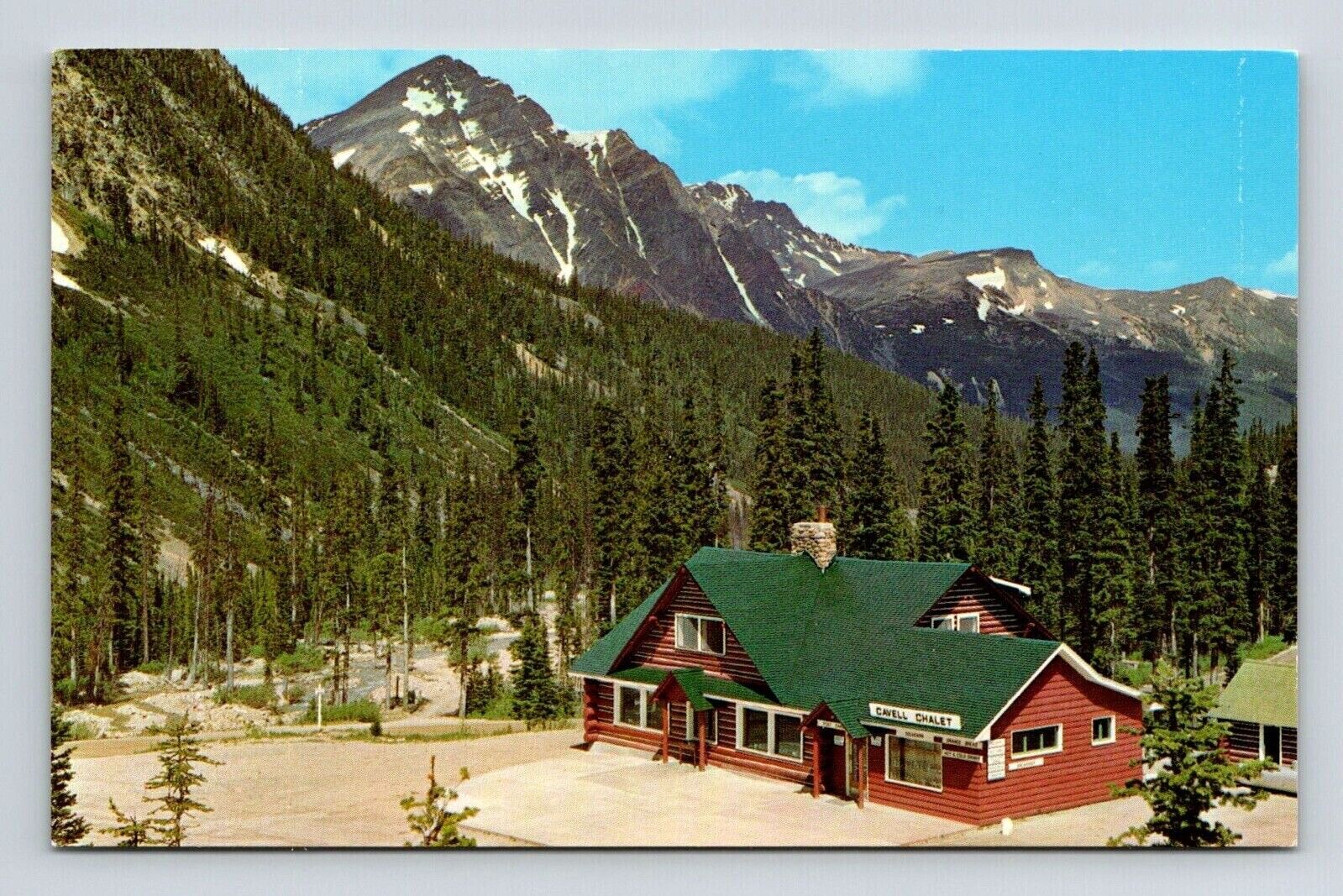 Cavell Chalet Jasper Alberta Canada Mount Edith Forest Mountains VNG Postcard