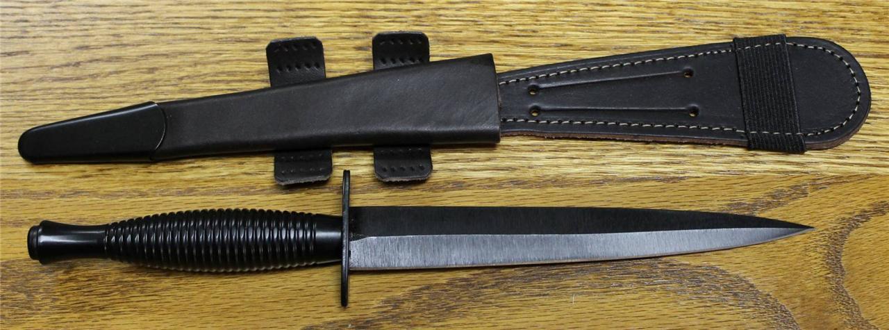 William Rodgers Fairbairn Sykes Commando Knife Black SHEFFIELD ENGLAND 180BMOD