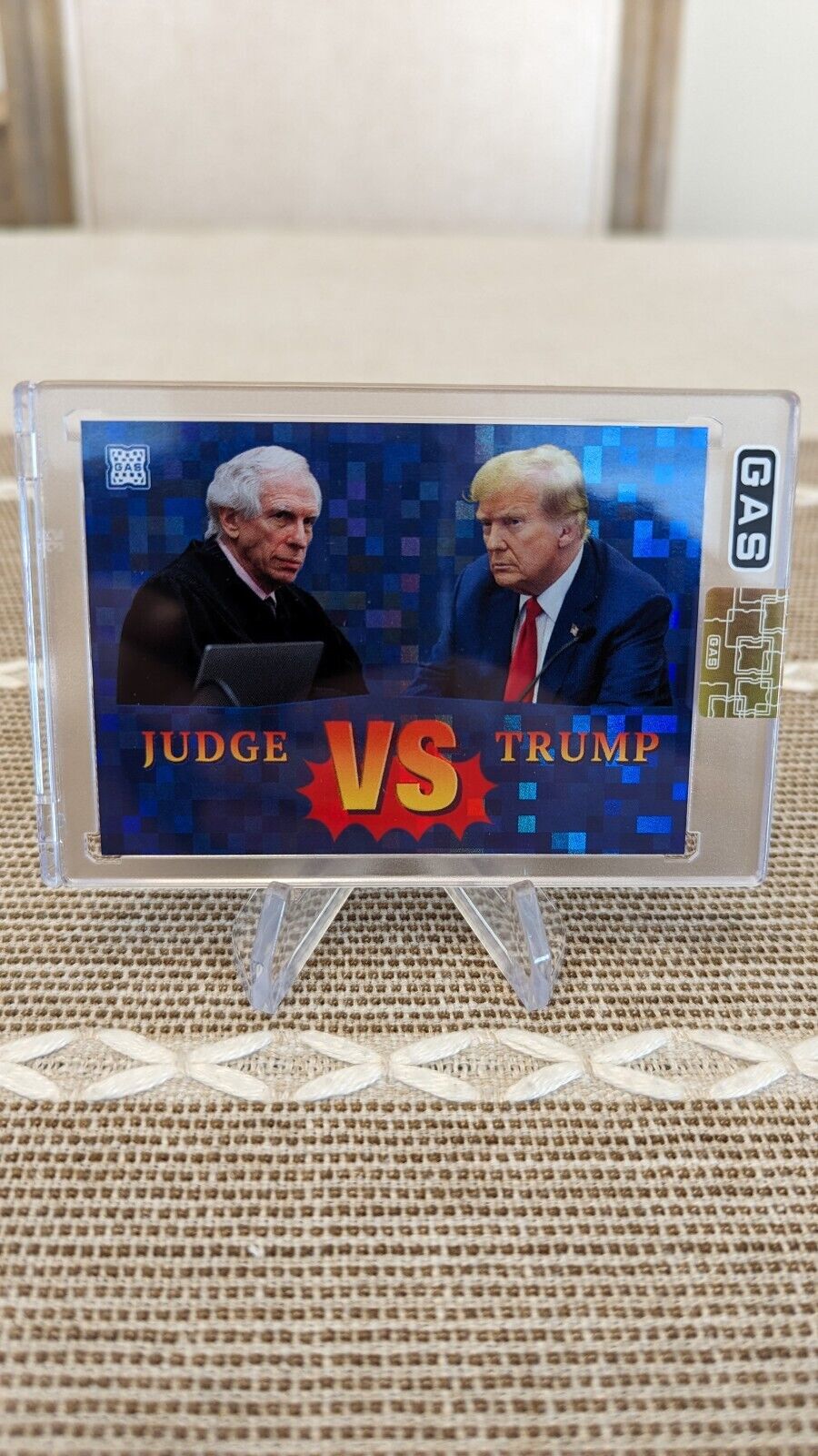 2024 GAS Trump Vs Judge Super Court Fighter II Pixel Foil Prizm Card #20/50 NEW
