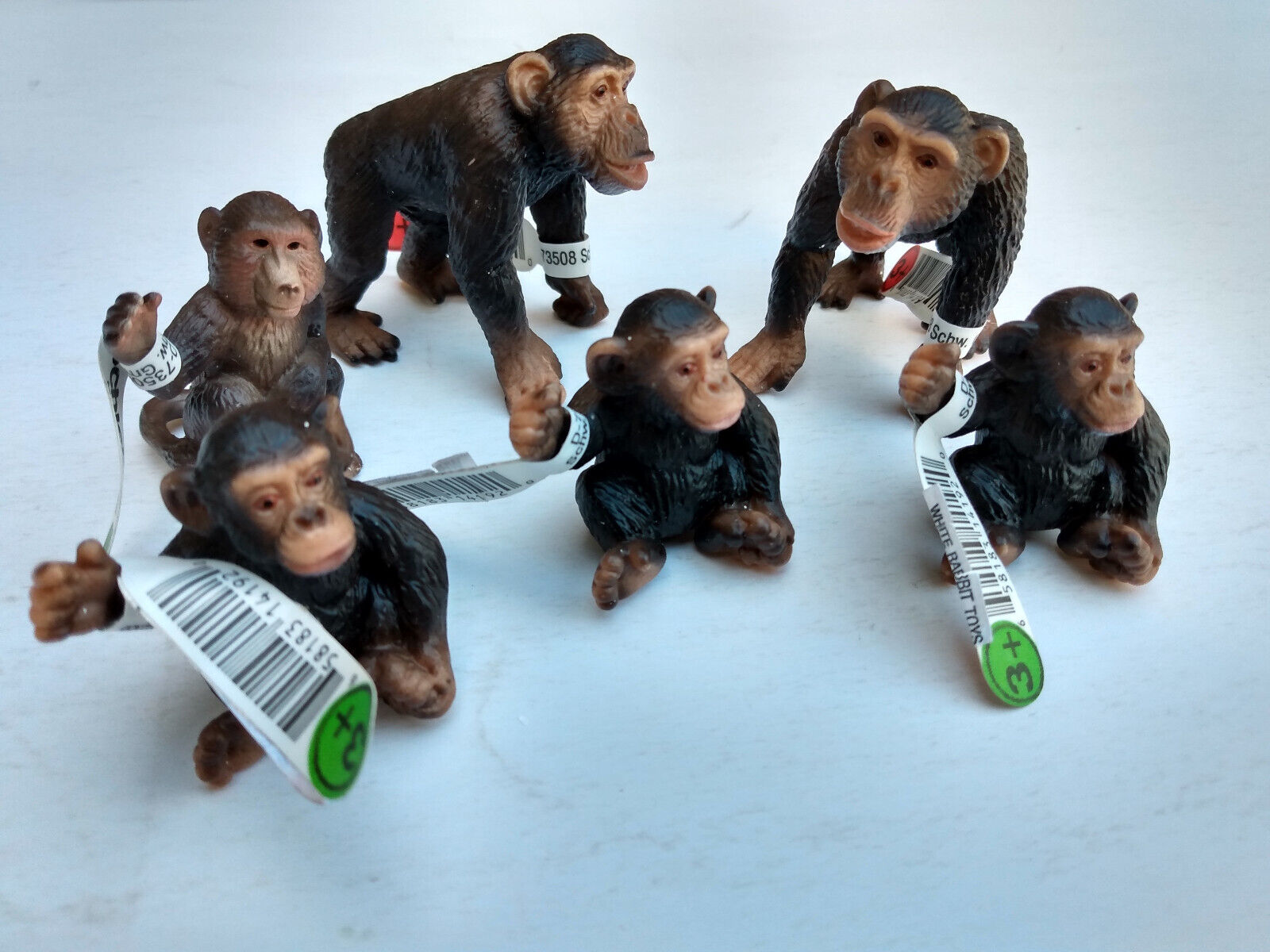 Schleich Chimpanzee Family Big Lot Great Ape Chimp Africa New with Tags