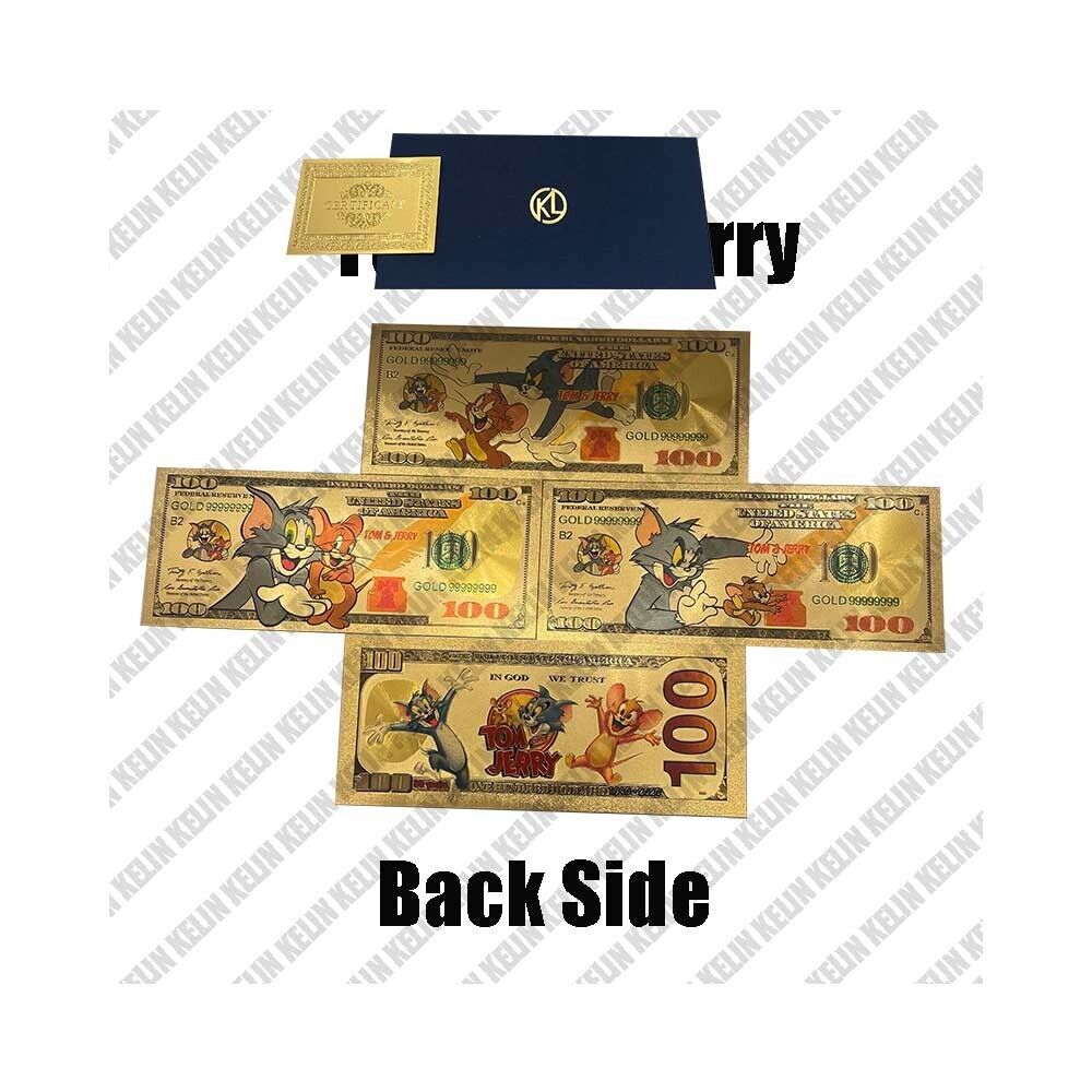 3pcs USA Cartoon TV Anime Gold Banknote Cat Golden Ticket Mouse Cards