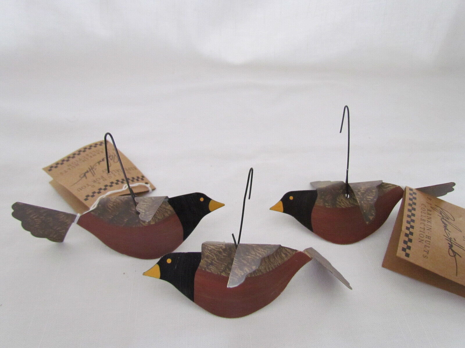 Metal Robin bird ornaments ~ 3pc Primitives by Kathy Christmas 17330 spring