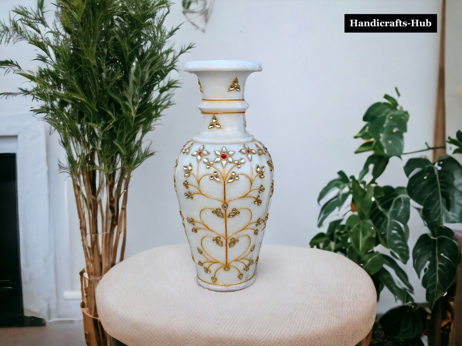 Marble Decorative Flower Vase Pot Home Decor Accent Article Housewarming Wedding