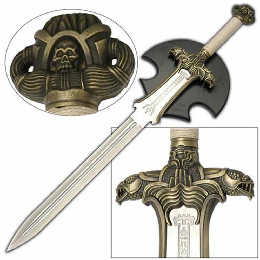 Medieval Renaissance Barbarian Antiquated Barbarian Sword Wall Mount Included