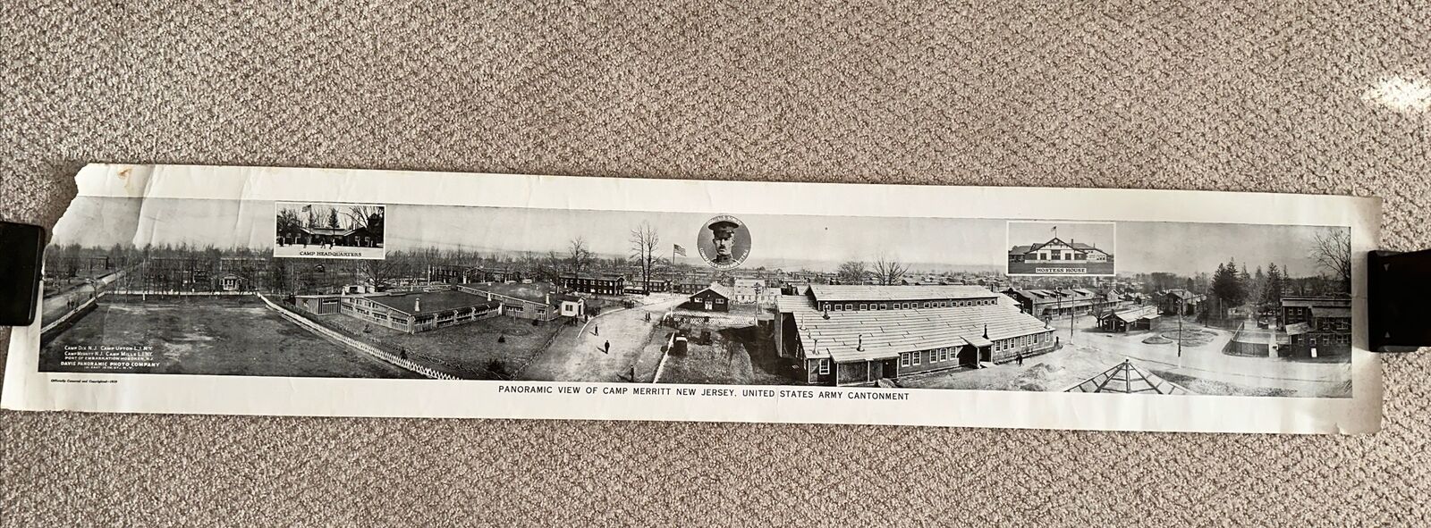 Panoramic View Camp Merritt New Jersey 1919 WWI Photograph Original Rare