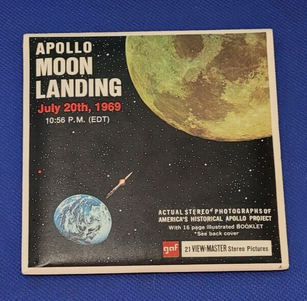 GAF B663 NASA's Apollo Project Moon Landing 1969 view-master 3 Reels Packet Set