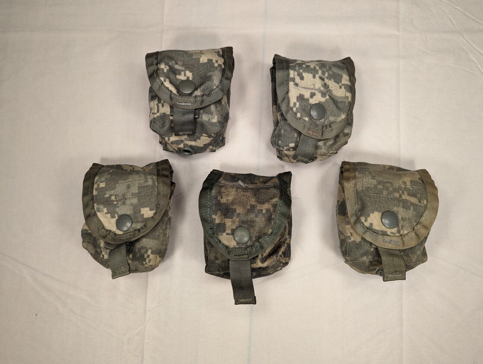5 Military Hand Grenade Pouch, Army ACU Digital Camo MOLLE II Pouches VGC