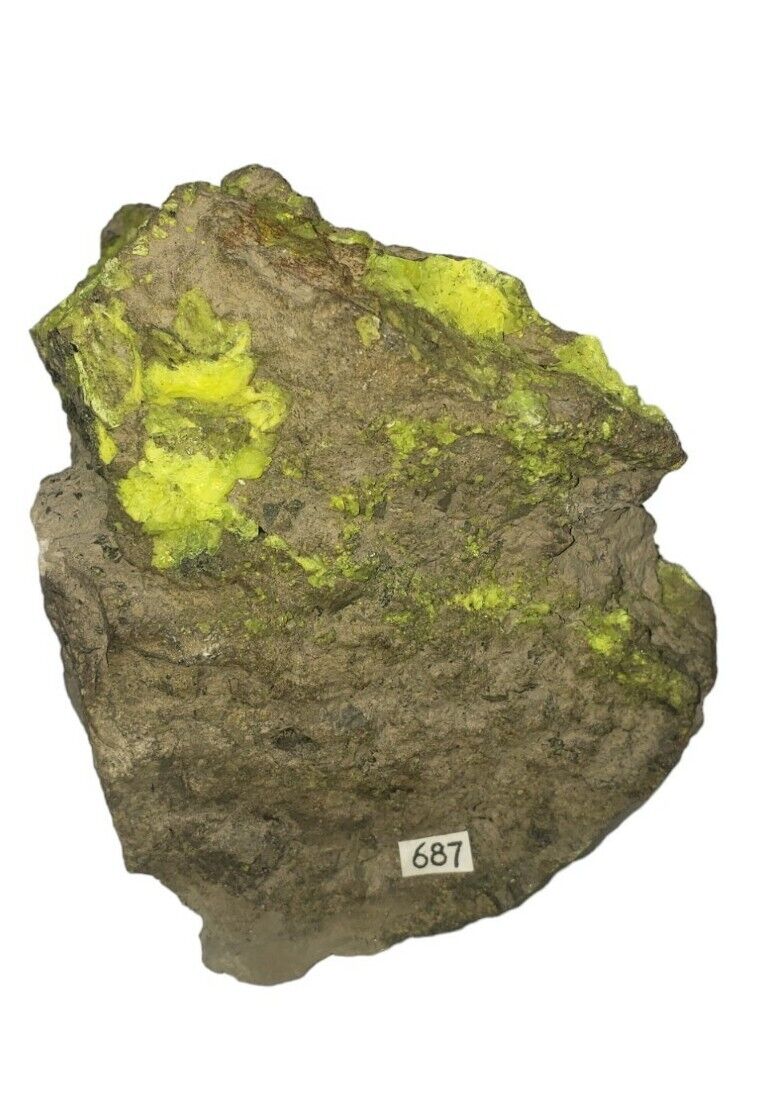 Liebigite , Xled On Matrix Stone Rock Green Yellow Gunnison County Colorado