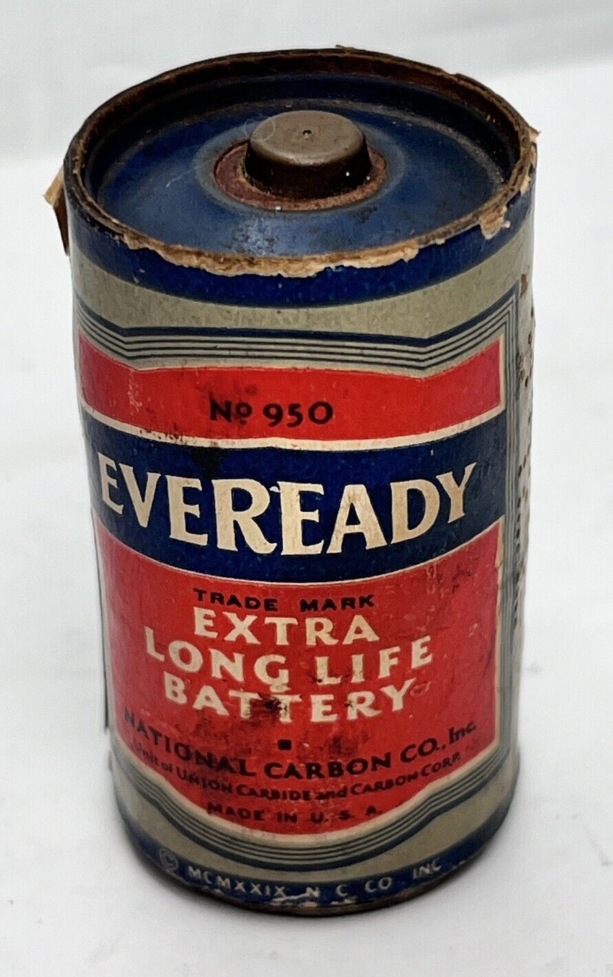 Vintage Eveready No. 950 D Cell Battery JULY Rare 1946?