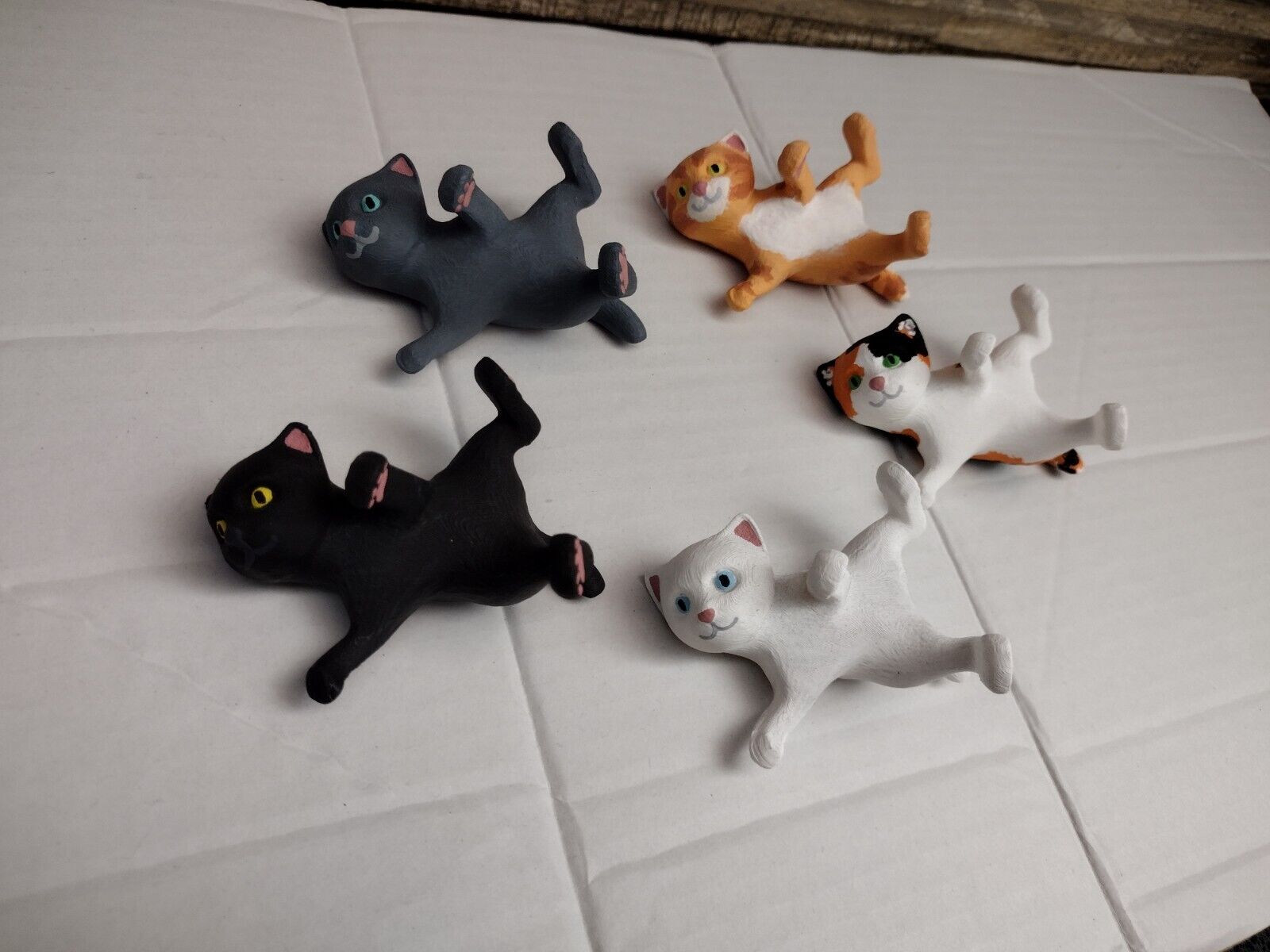 3D Printed - Mini Laying Cat Figurines - Handpainted