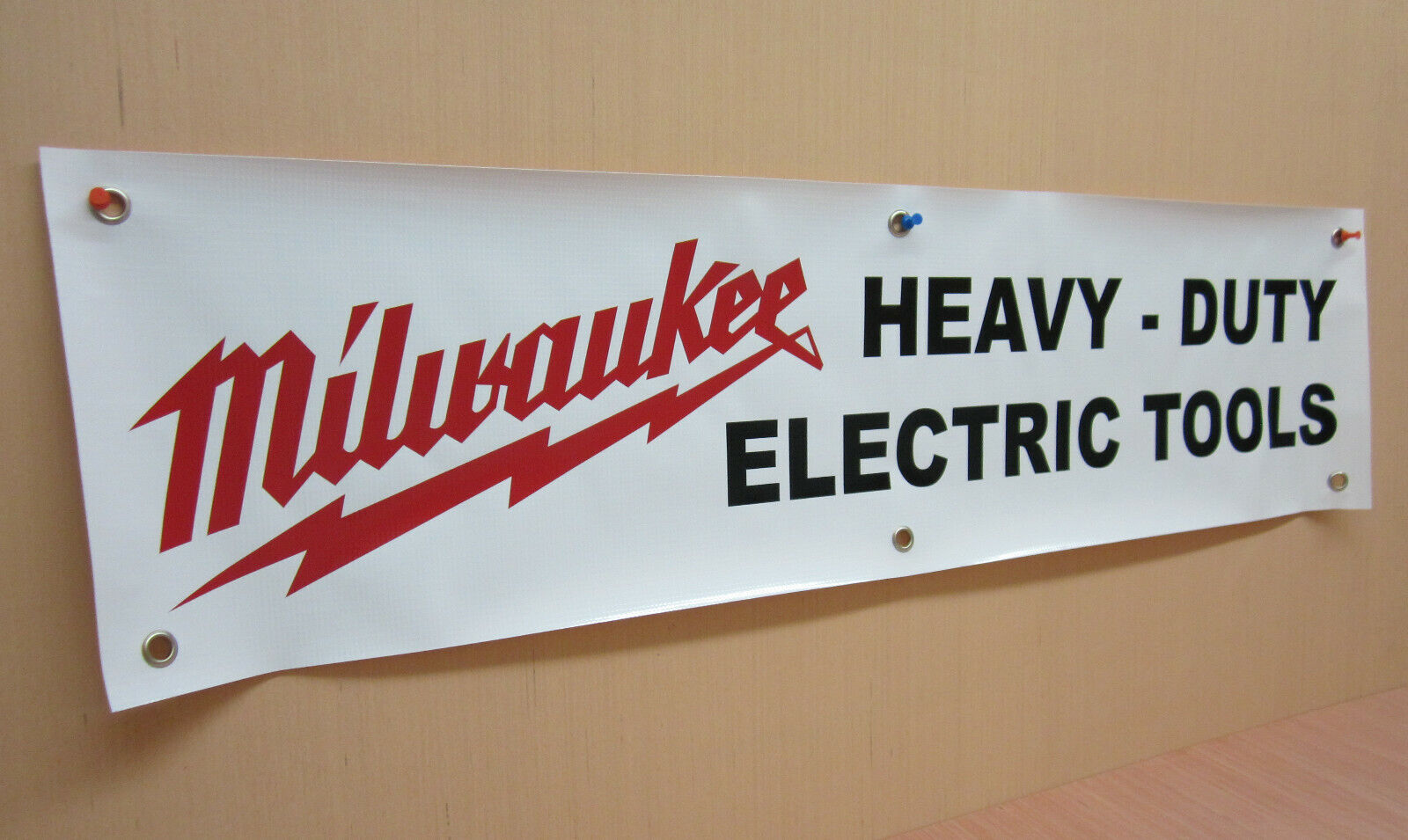 MILWAUKEE HEAVY DUTY ELECTRIC TOOLS BANNER ADVERTISING SIGN