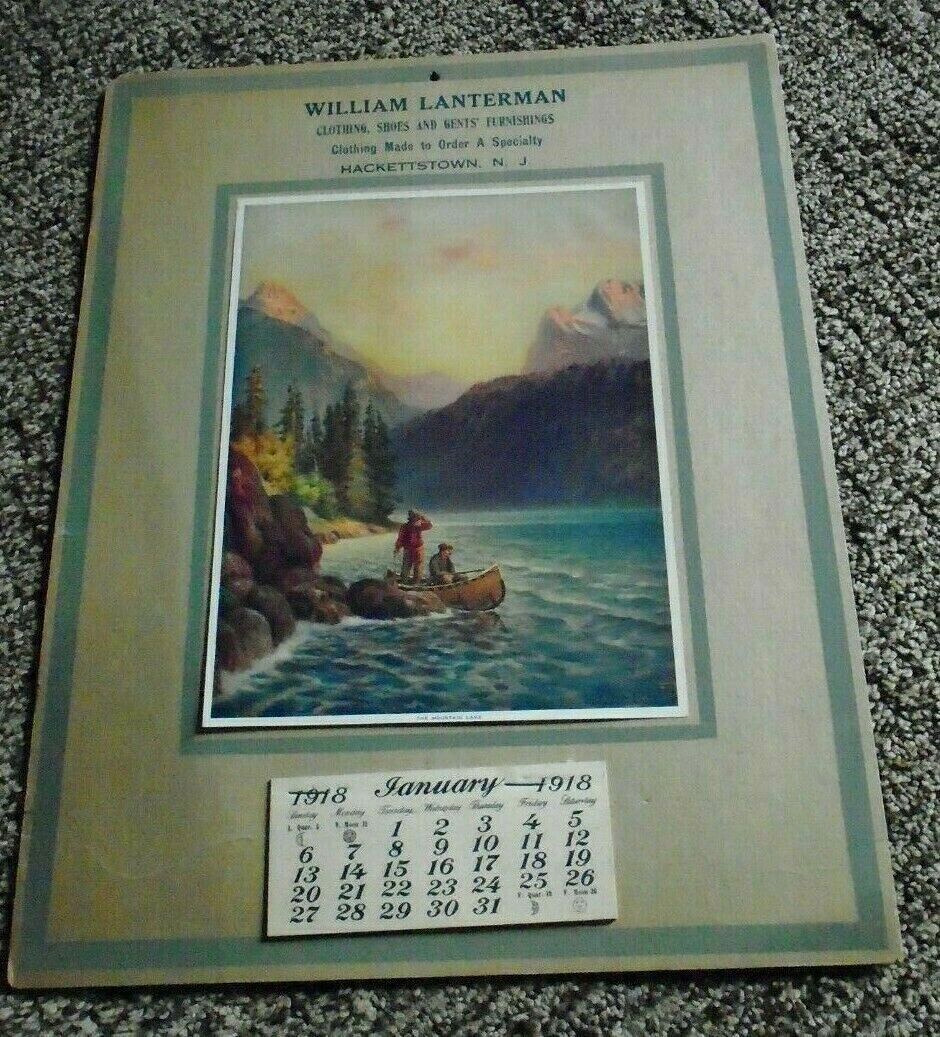 R. Atkinson Fox, Hunters, Canoe, Mt\'s, River, Hackettstown, N. J., Calendar 1918