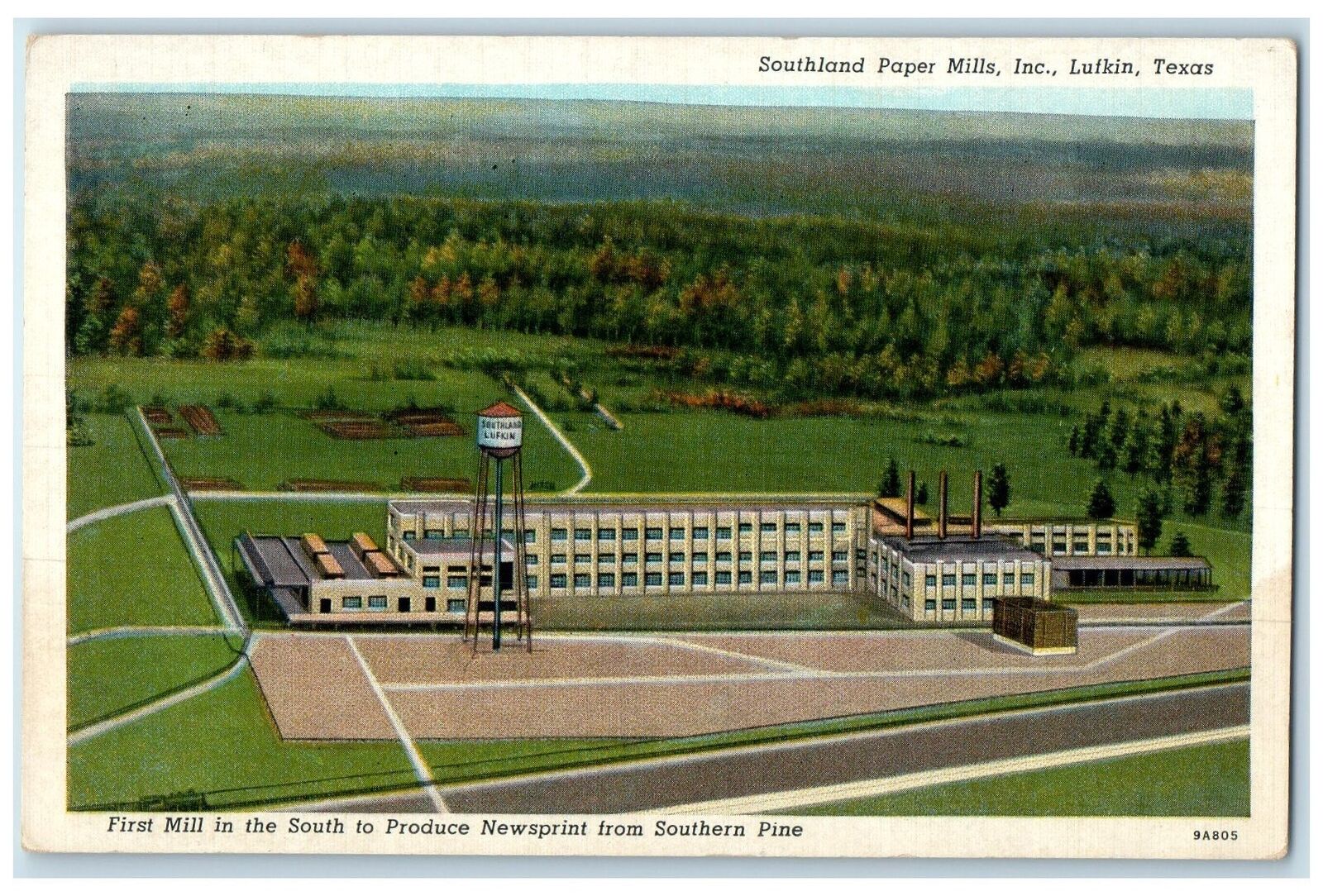 c1920\'s Southland Paper Mills Inc. Produce Newsprint Lufkin Texas TX Postcard