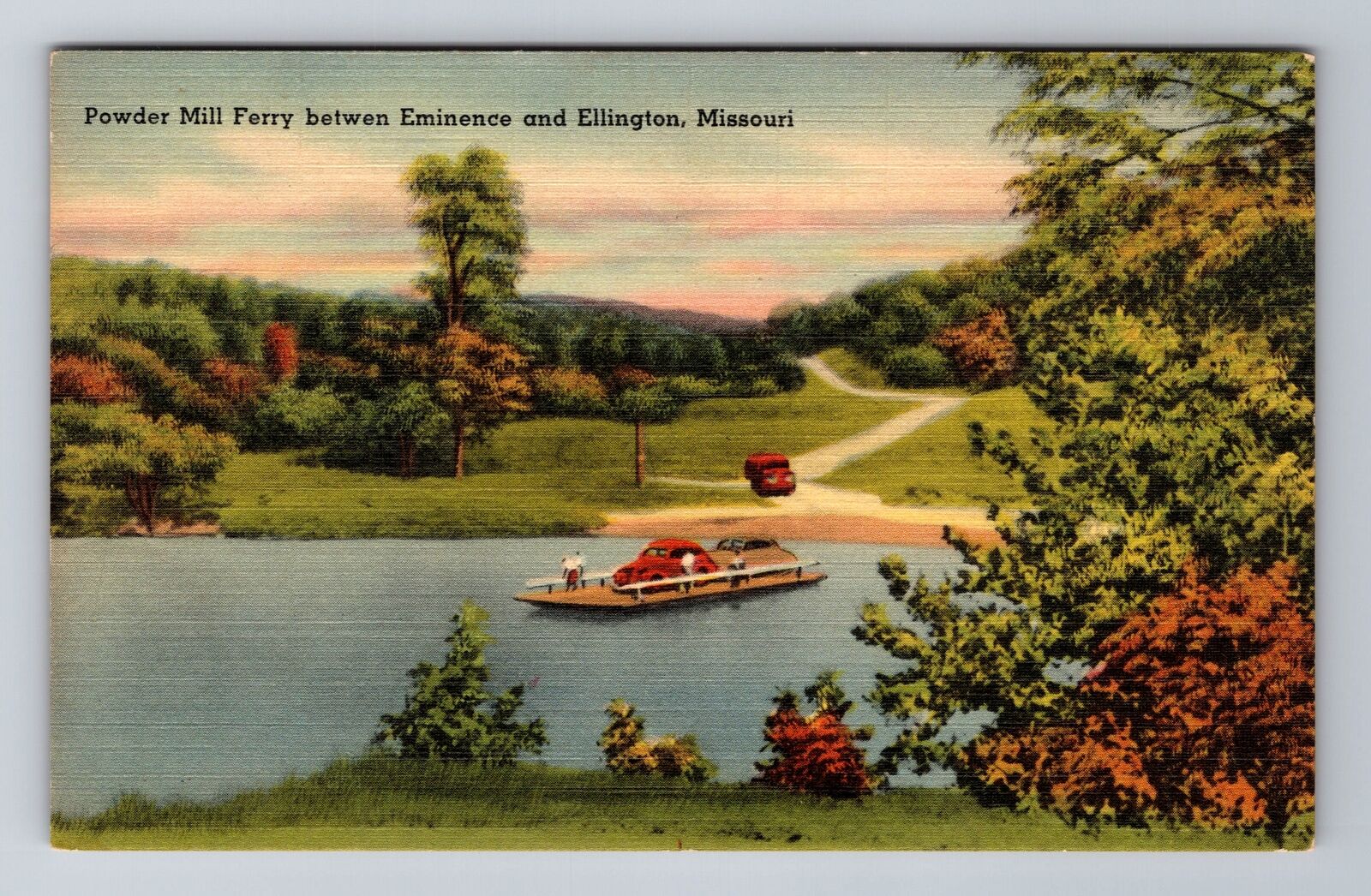 Eminence MO-Missouri, Powder Mill Ferry, Antique Vintage Souvenir Postcard