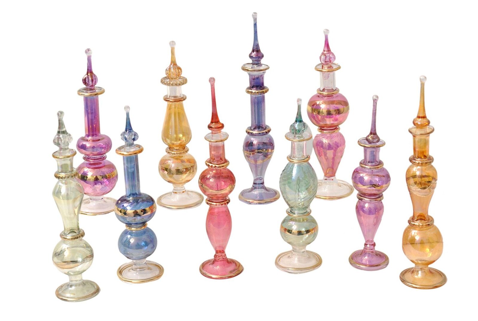 CraftsOfEgypt Genie Blown Glass Miniature Perfume Bottles for Perfumes & Esse...