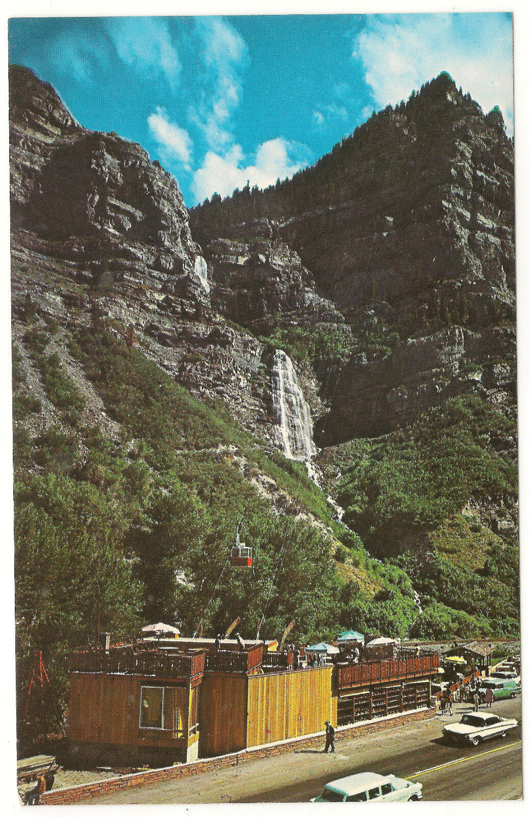 The Sky Ride & Bridal Veil Falls Provo Canyon Utah Rare Unused c1960's Postcard