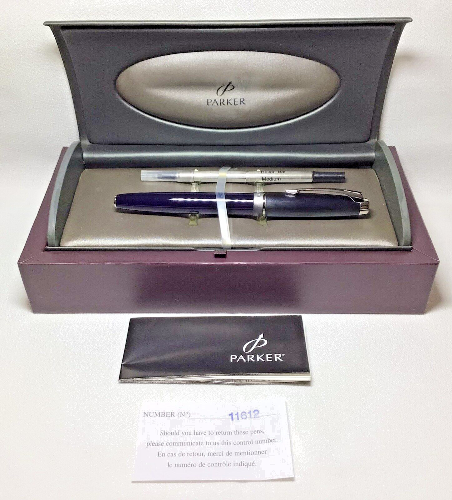 Parker 100 Cobalt Black ST RollerBall Pen New in Box Product Parker #49774
