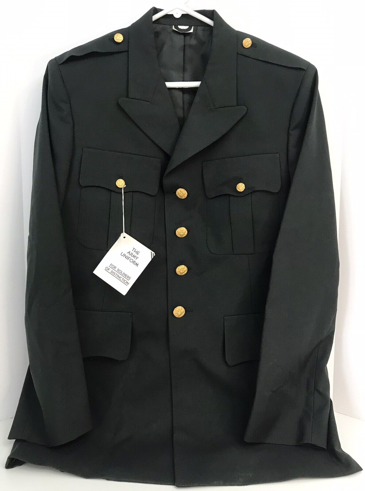 Mens Size 42 Long Green Vintage US Army Blazer Coat Uniform Poly/Wool Serge