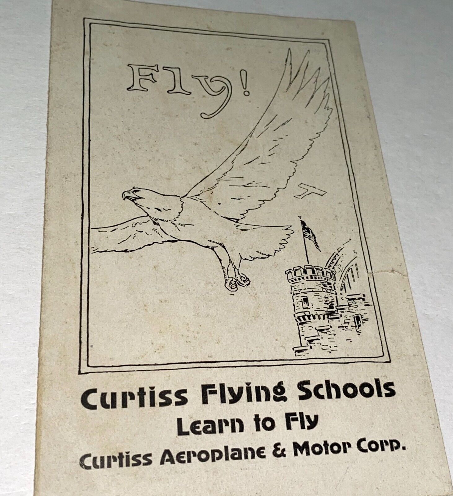 Rare Antique American Curtiss Flying Airplane School Advertising Pamphlet 1920\'s