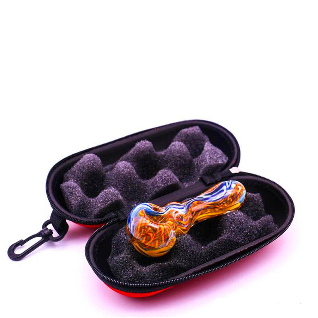 4inch Glass Pipe Small Portable Recycler Hand Pipe for Smoking with Case