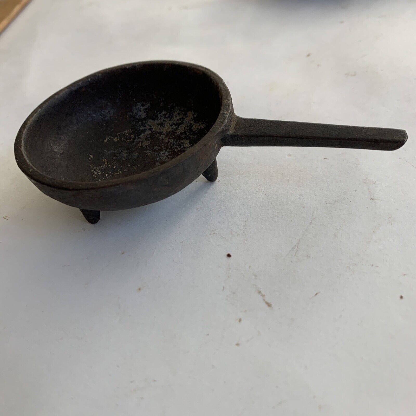 3-Footed B &H 3” Minature Cast Iron Frying Pot With Legs