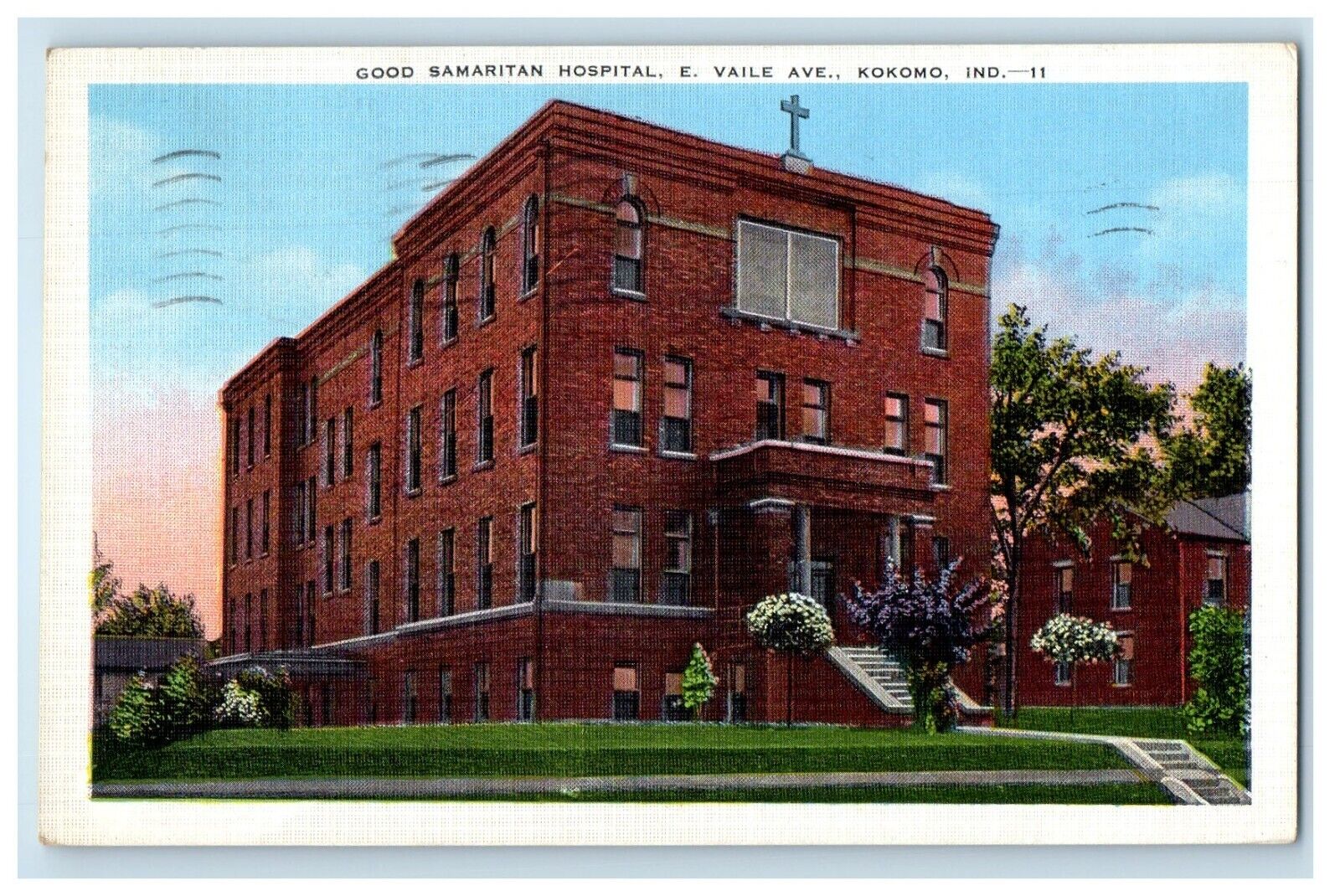 1937 Good Samaritan Hospital E. Vaile Avenue Kokomo Indiana IN Vintage Postcard