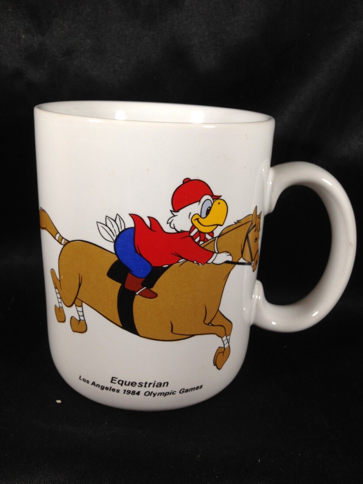 Vintage 1984 Olympics Sam the Eagle Equestrian 3-7/8” Coffee Mug Papel
