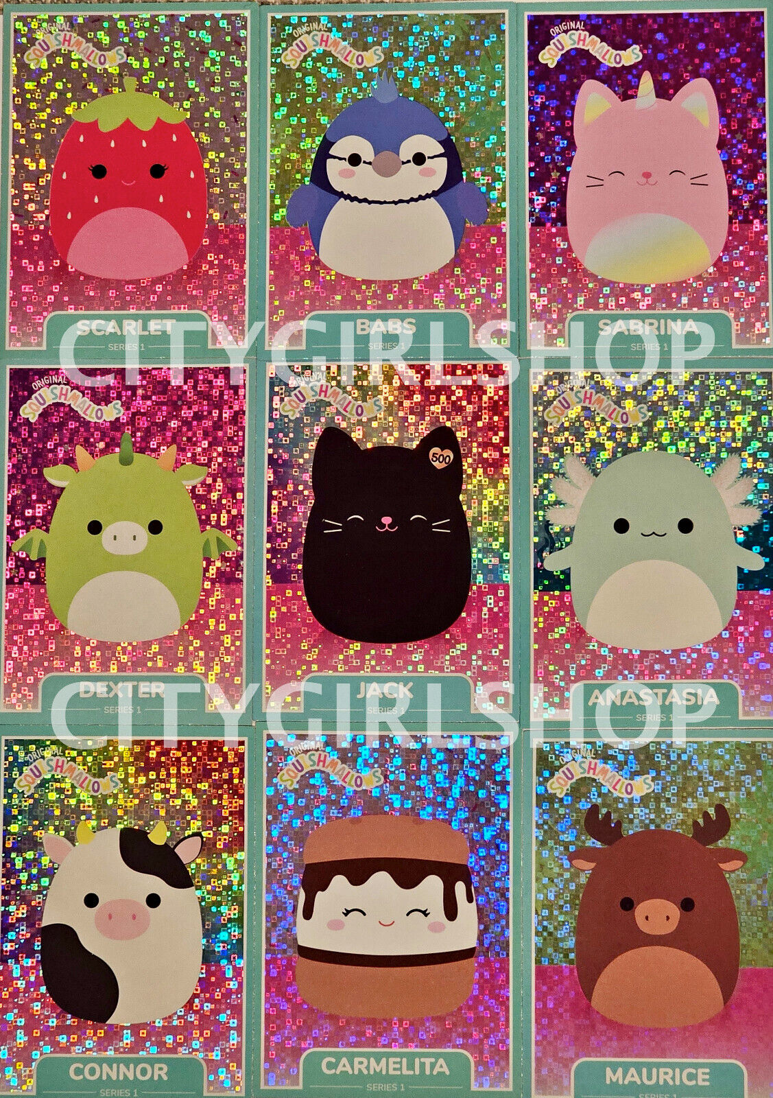 SQUISHMALLOW TRADING CARDS - SERIES 1 HOLOGRAPH  HOLO PIXEL CARDS - PICK A CARD