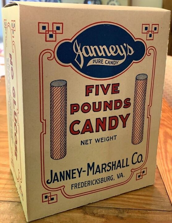 Candy Box Antique Original 1910\'s Vintage Janney-Marshall Fredericksburg VA