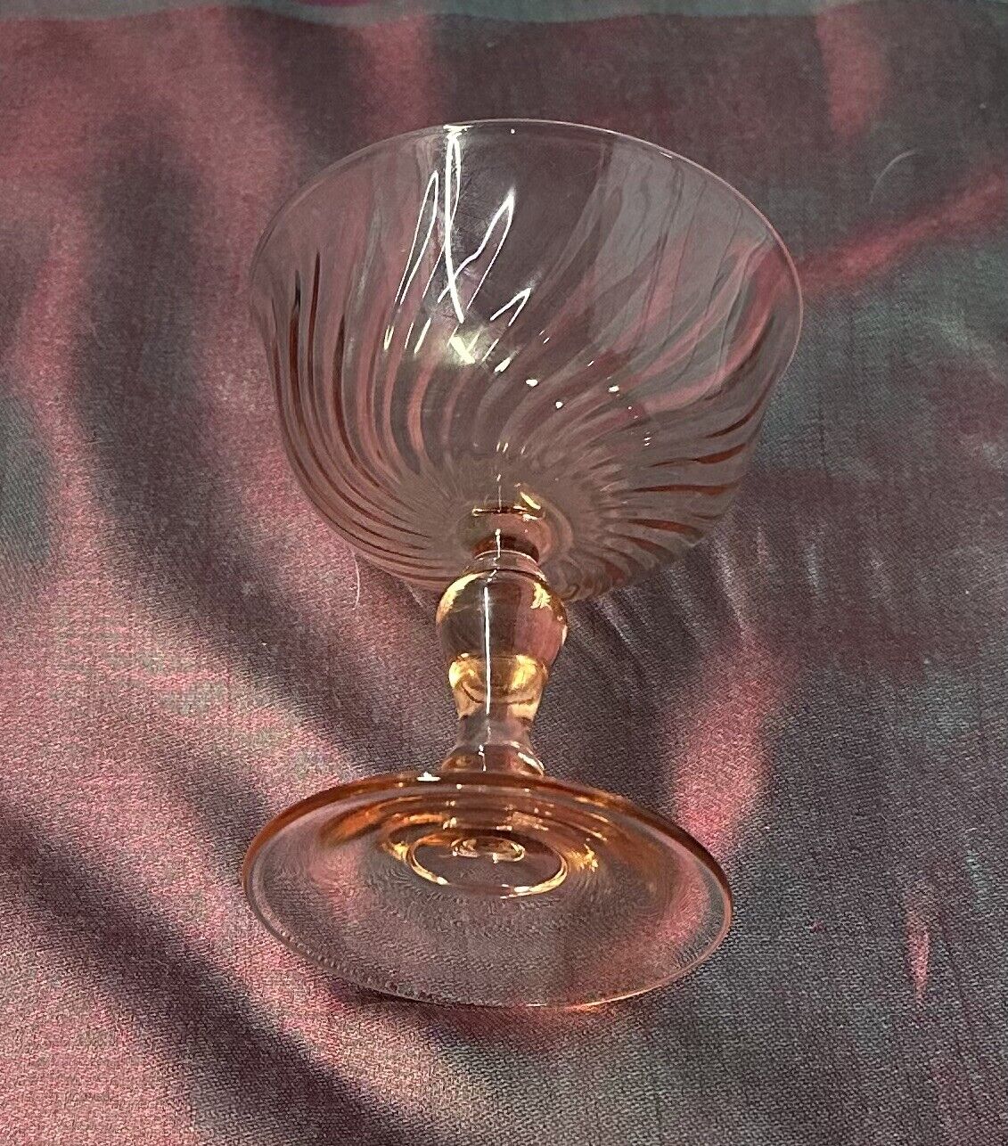 Vintage Arcoroc France Luminarc Rosaline Pink Swirl Sherbet Glass