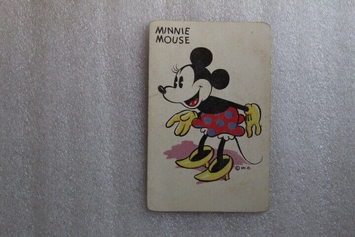 1935 Whitman Mickey Mouse Old Maid Card - Minnie Mouse  Walt Disney 1930's