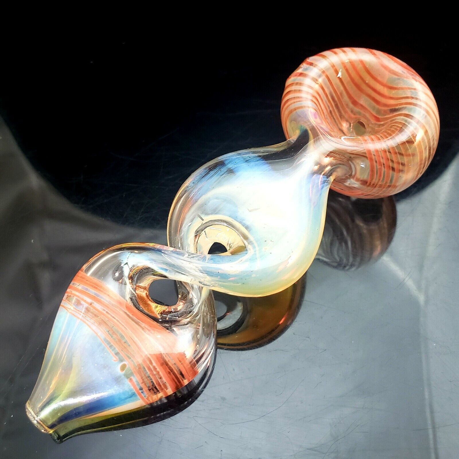 4” INCH RED INFINITY TWIST TOBACCO Smoking Glass Pipe Bowl Hand Pipes