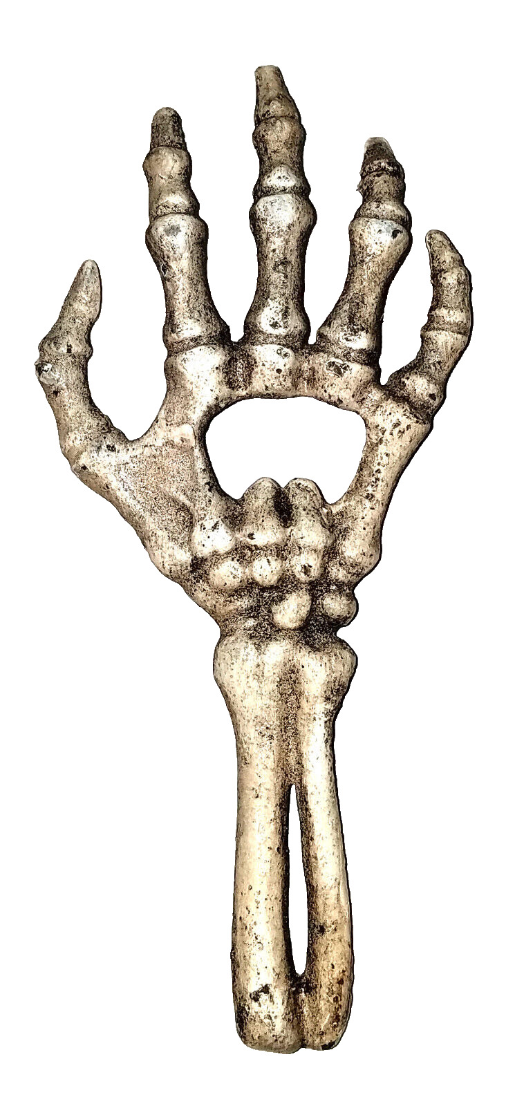 Cast Iron Skeleton Hand & Forearm Beer Bottle Opener Skull