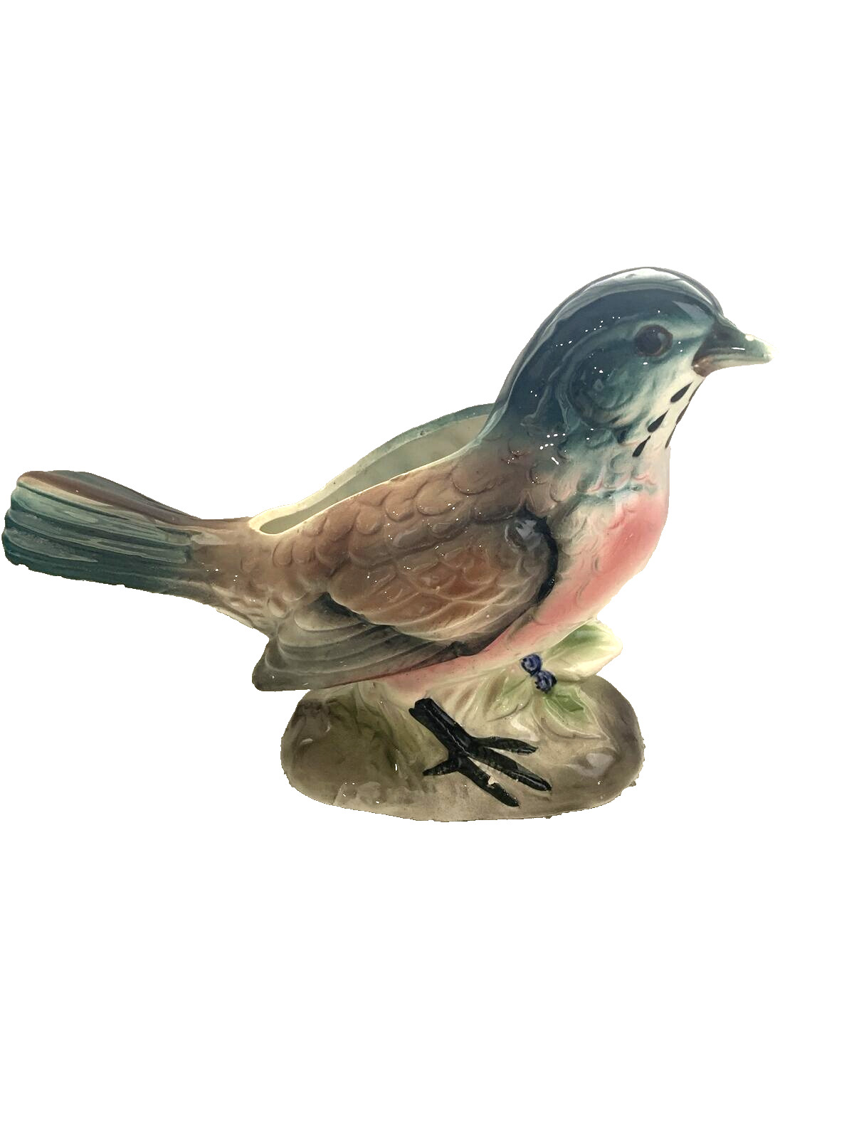 RELPO Vintage Mid-Century Ceramic Planter Beautiful Bluebird