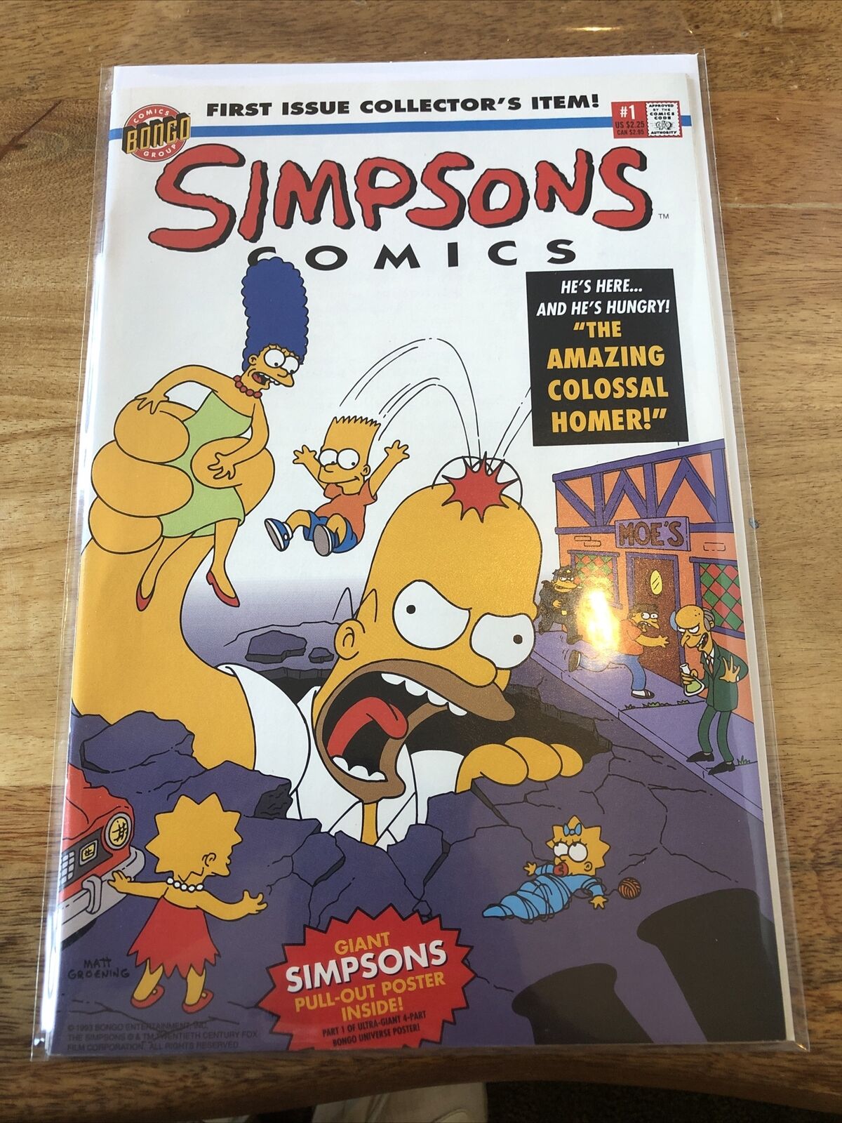 Simpsons Comics #1 MINT Poster Inside 1993 Bagged and Boarded