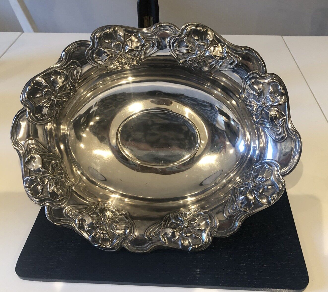 Art Nouveau Style Footed Oval Bowl