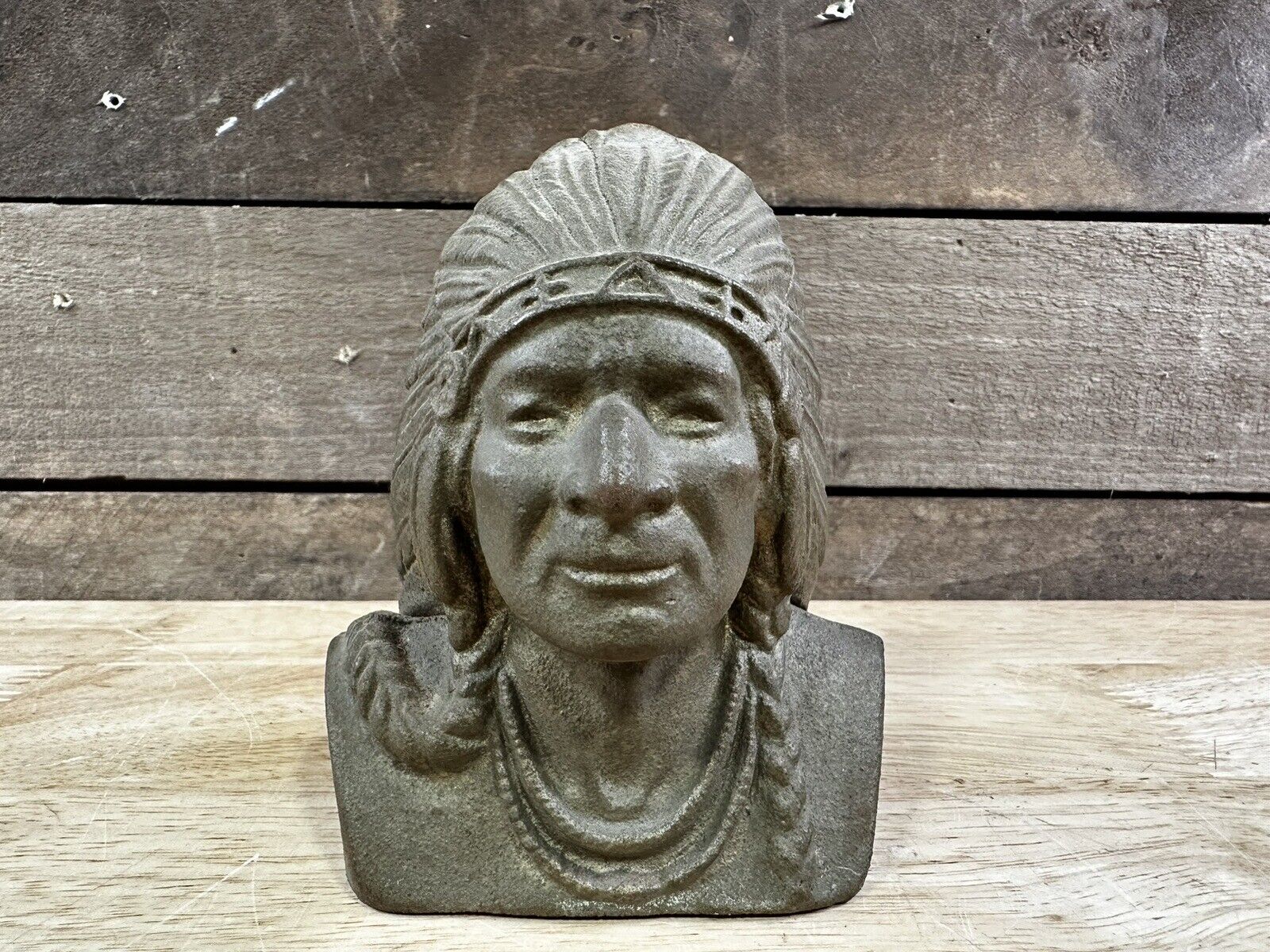 Vintage Cast Iron Indian Head National Bank